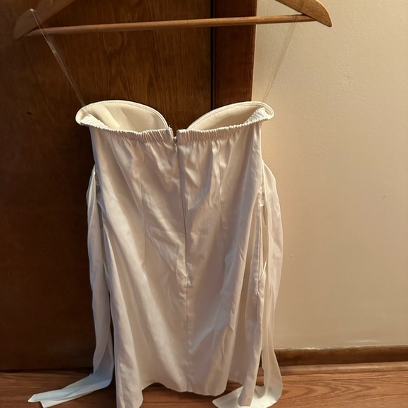 White Strapless Formal Dress - Picture 3 of 7